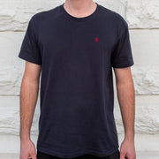 NAVY EMBROIDERED LOGO TEE
